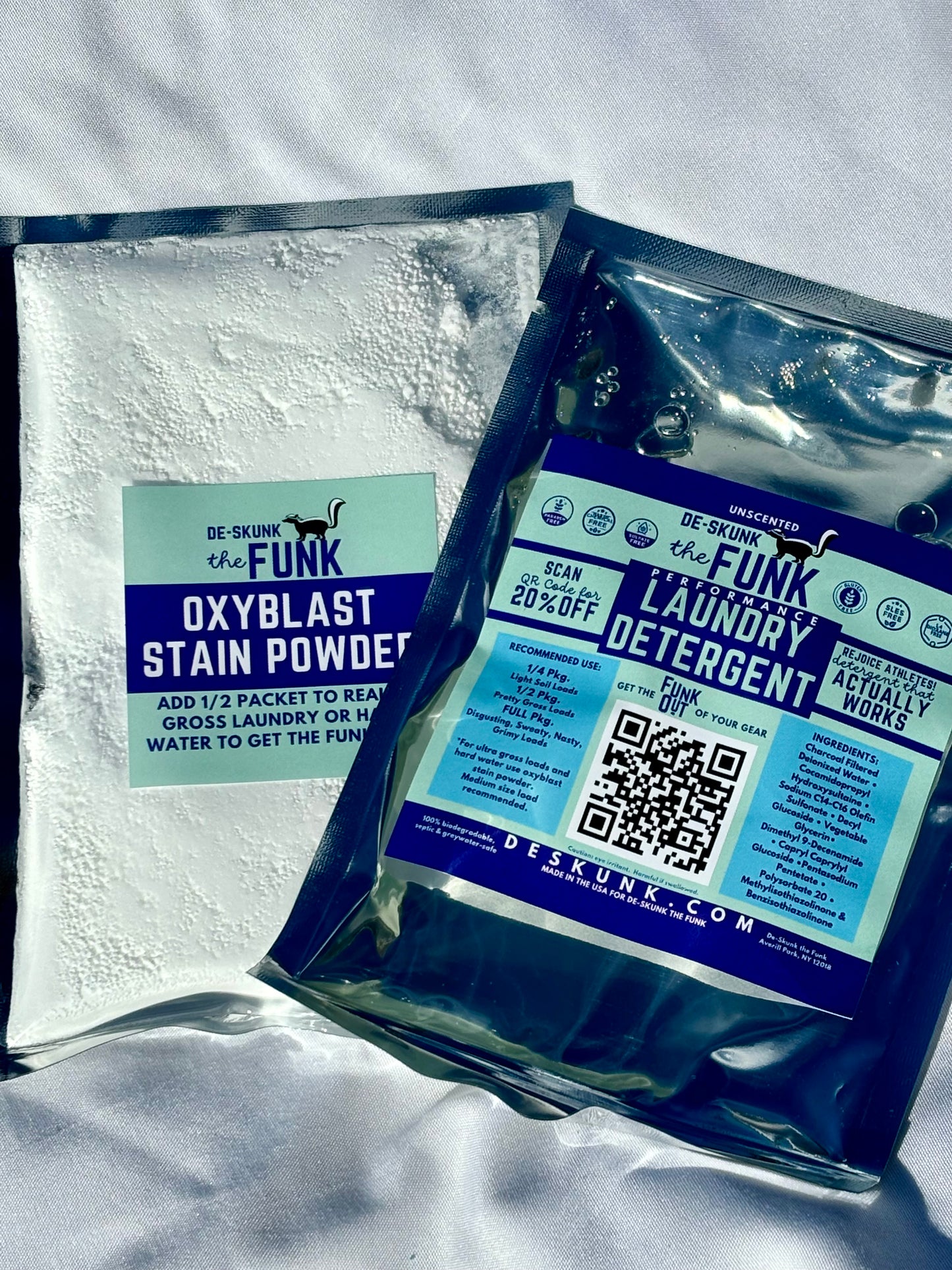 De-Skunk Performance Detergent and Oxyblast Samples